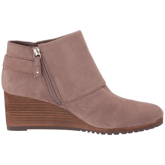 Dr. Scholl's Womens Create Faux Suede Wedges Booties Taupe 10 Medium (B,M)