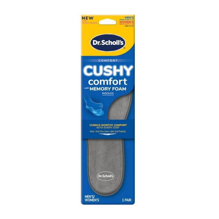 Scholl's Cushy Comfort Memory Foam Insoles Unisex Pair, All