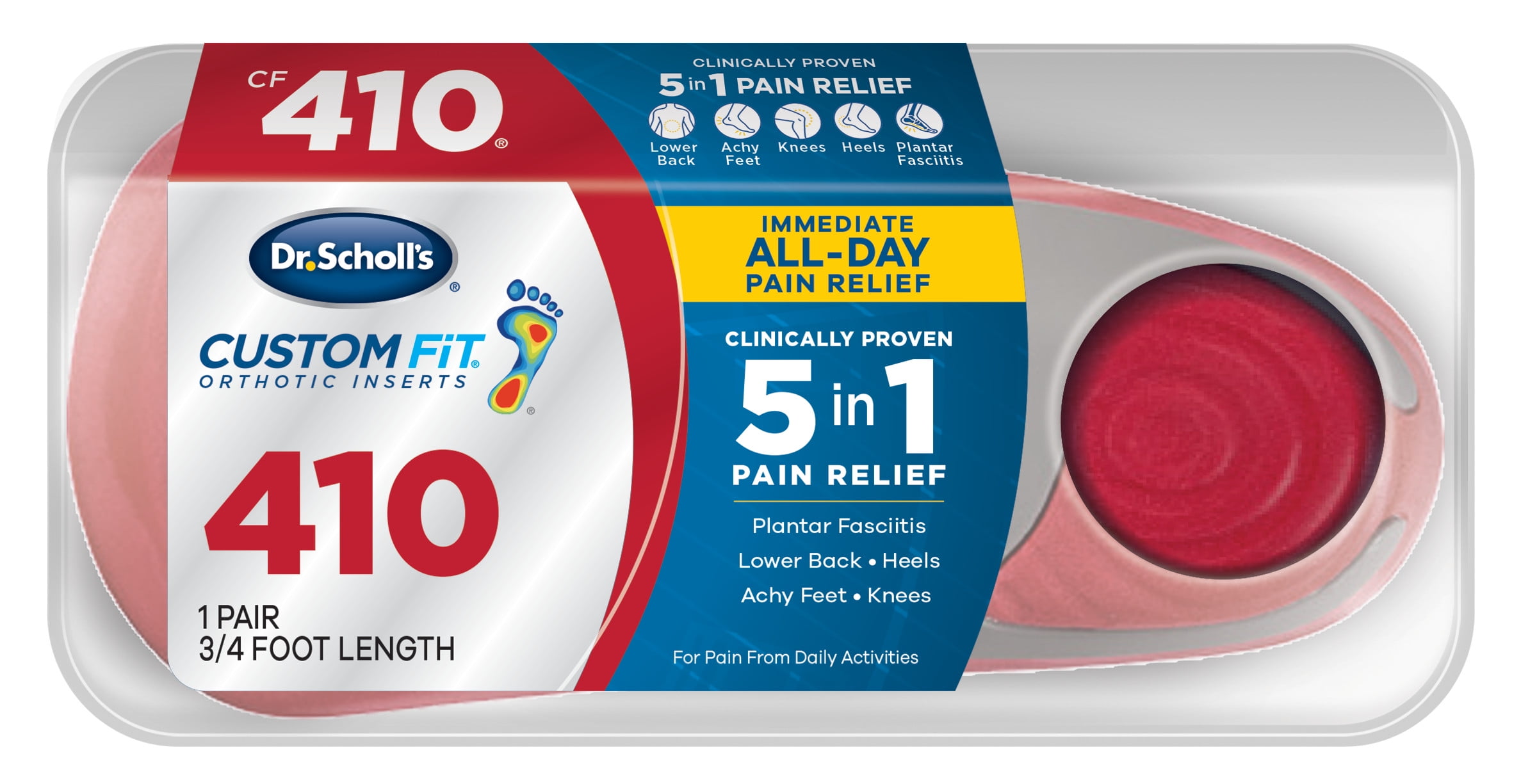 Dr. Scholl's Custom Fit CF 410 Orthotic Insole Shoe Inserts for Foot