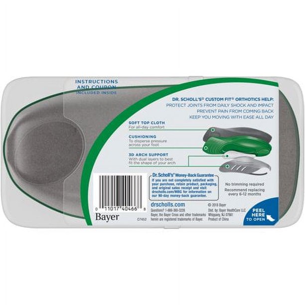 Dr. Scholl's Custom Fit CF210 Orthotic Shoe Inserts for Foot, Knee and