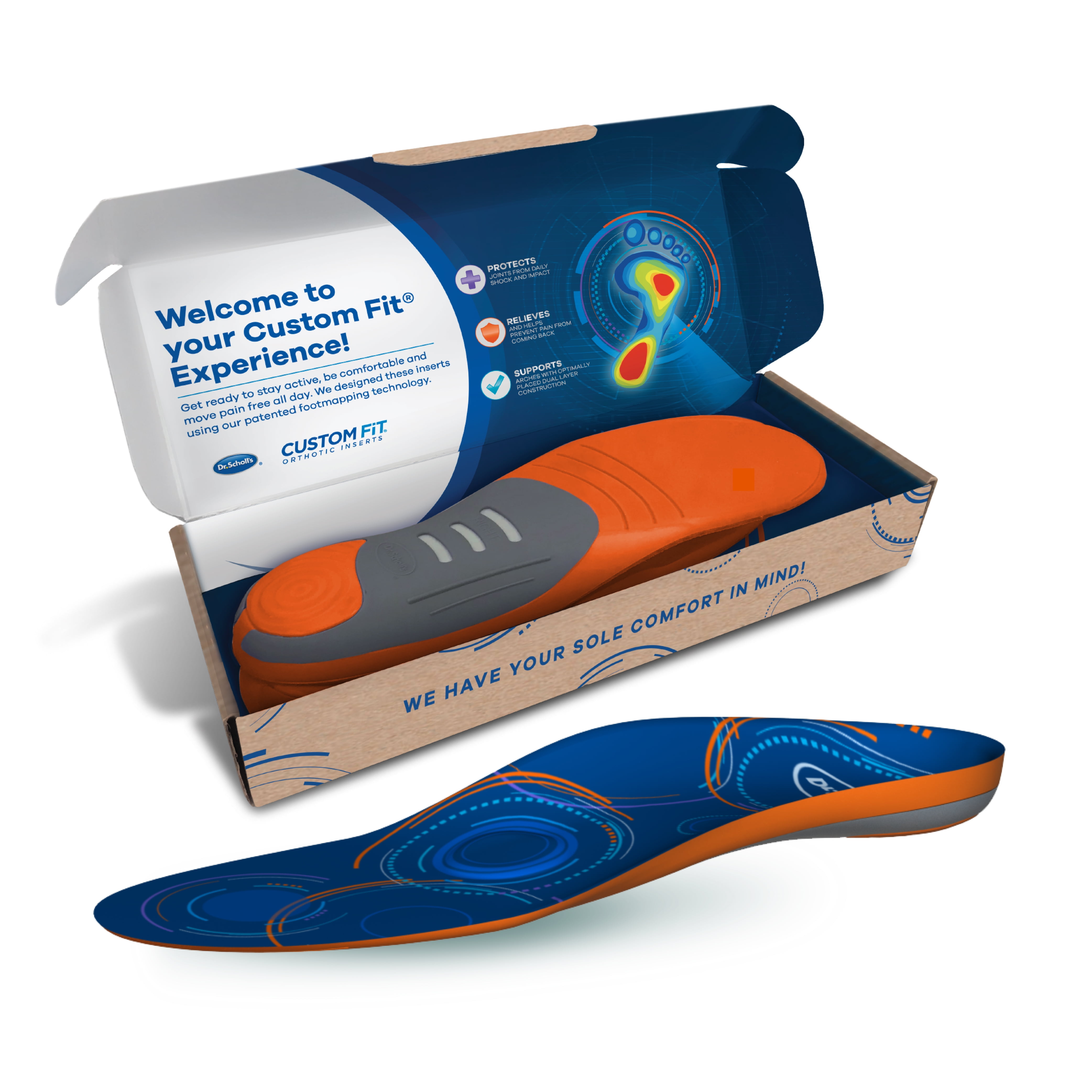 Dr. Scholl s® Custom Fit® Orthotics 3/4 Length Inserts, CF 440, Insoles Fit  Men & Womens Shoes