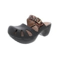 thumbnail image 1 of Dr. Scholl's Dance On Brown Leopard Slip On Buckle Block Heel Rounded Toe Clogs (Brown Leopard, 8), 1 of 3