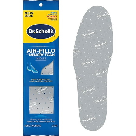 Dr. Scholl's Double Air-Pillo Insoles with Memory Foam, Unisex (Men 7-13) (Women 5-10) Trim To Fit, 1 Pair