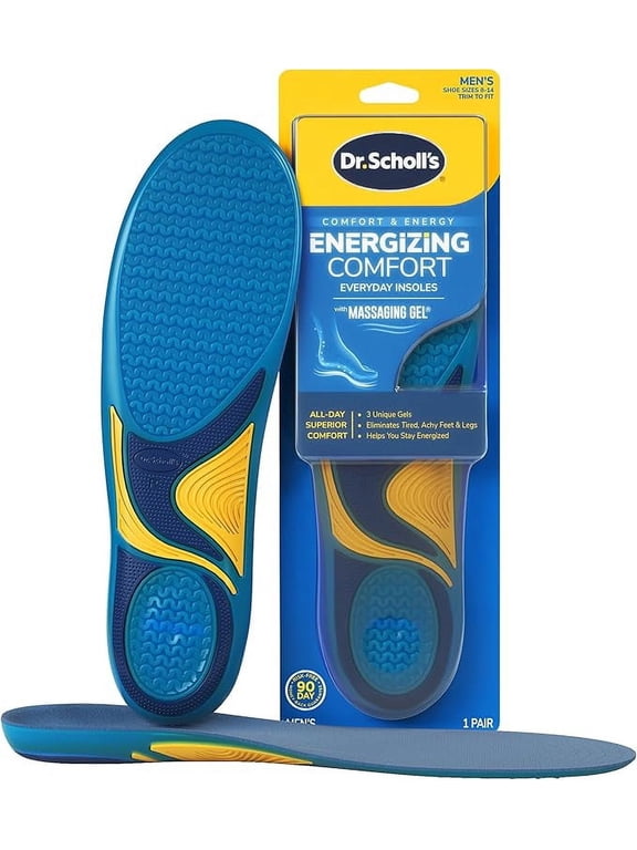 Dr. Scholl’s Energizing Comfort Everyday Insoles with Massaging Gel for Men, Size 8-14