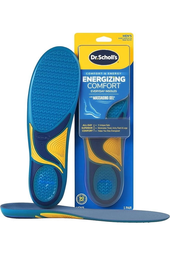 Dr. Scholl’s Energizing Comfort Everyday Insoles with Massaging Gel for Men, Size 8-14