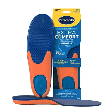 Dr. Scholl's® Extra Comfort All-Day Insoles with Gel, Trim to Fit , Mens Shoe Sizes 8-14, 1 Pair