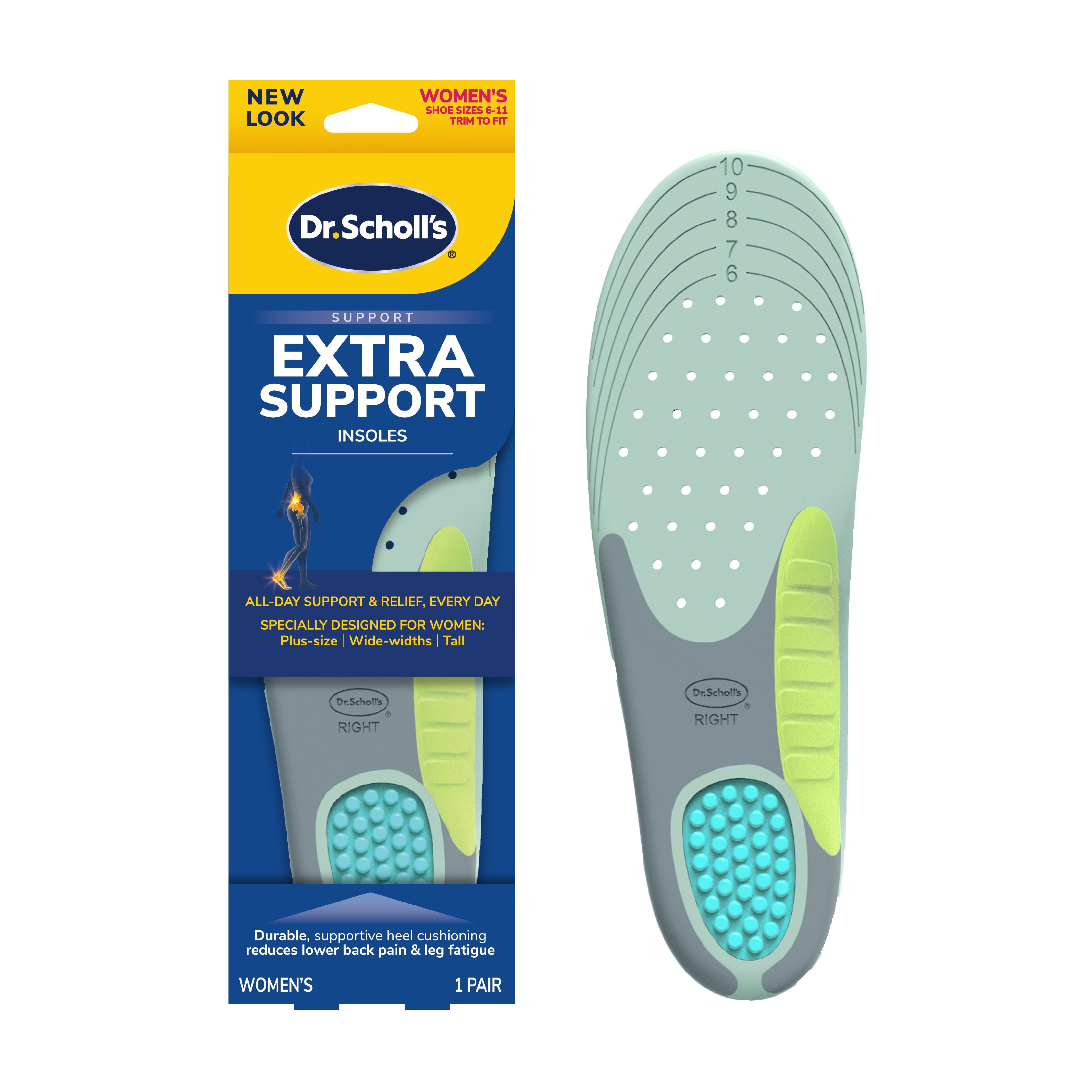 Dr. Scholl's ® Extra Support Insoles for Women, Size 6-11, 1 Pair, Trim ...