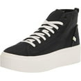 thumbnail image 1 of Dr. Scholl's For Now Hi Black Fabric Lace Up Chunky Platform Mid Top Sneakers (Black Canvas, 11), 1 of 6