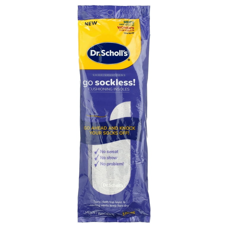 Scholl's Cushioning Terrycloth Insoles Unisex Pairs Moisture