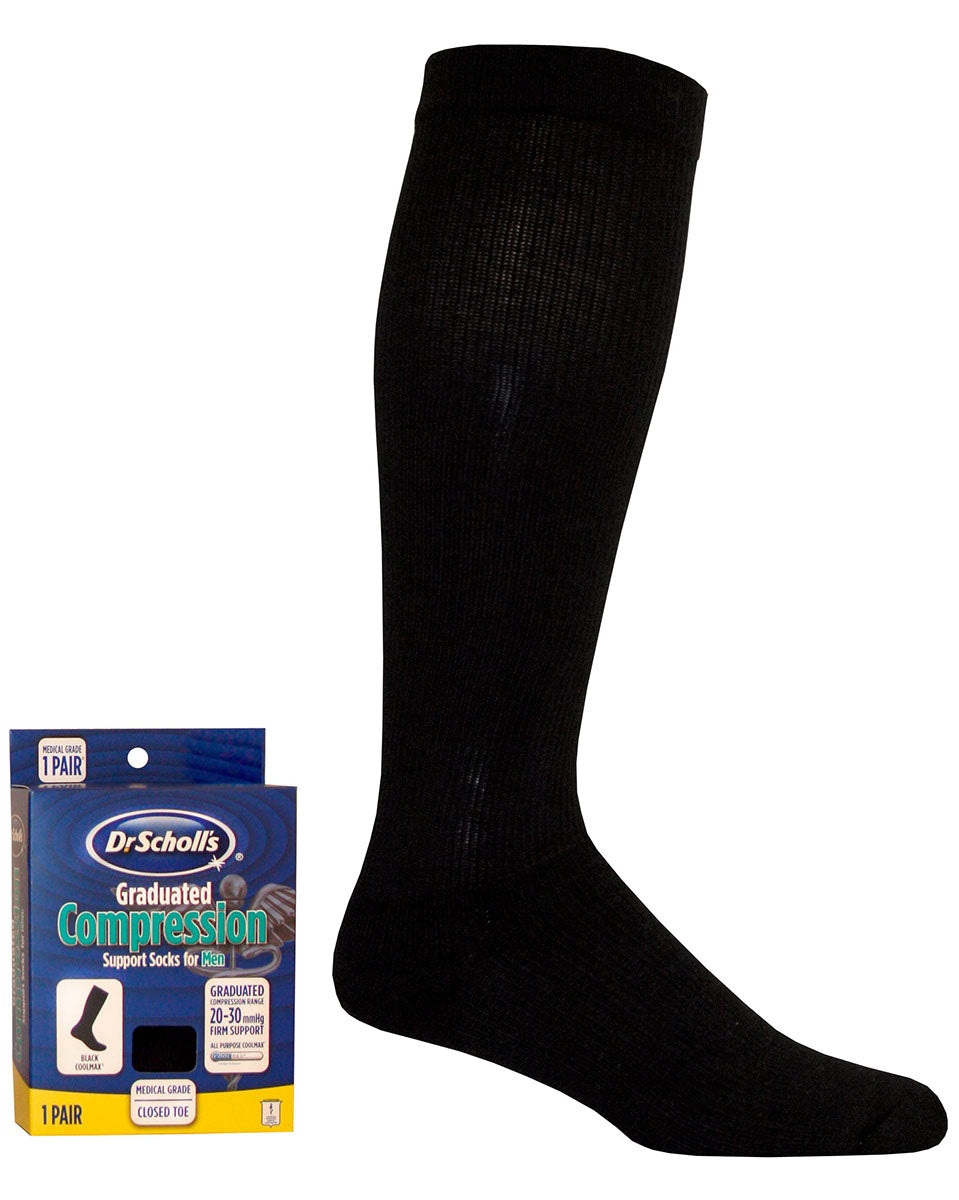Dr. Scholl's Graduated Compression Support Socks Mens 2030 Black Large
