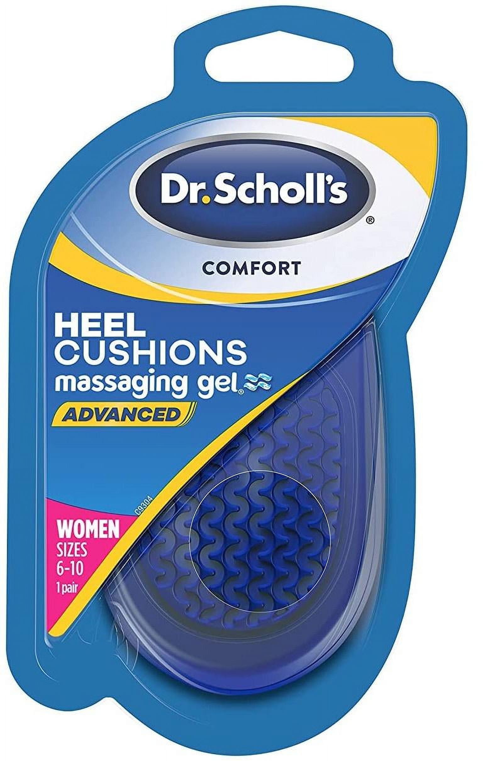 Dr. Scholl s HEEL CUSHIONS with Massaging Gel Advanced All Day Shock Absorption and Cushioning to Relieve Heel Discomfort for Women s 6 10 also available for Men s 8 13 Walmart