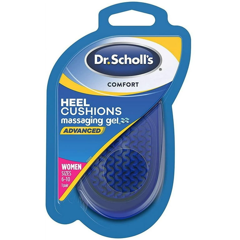 Dr. Scholl s HEEL CUSHIONS with Massaging Gel Advanced All Day Shock Absorption and Cushioning to Relieve Heel Discomfort for Women s 6 10 also available for Men s 8 13 Walmart