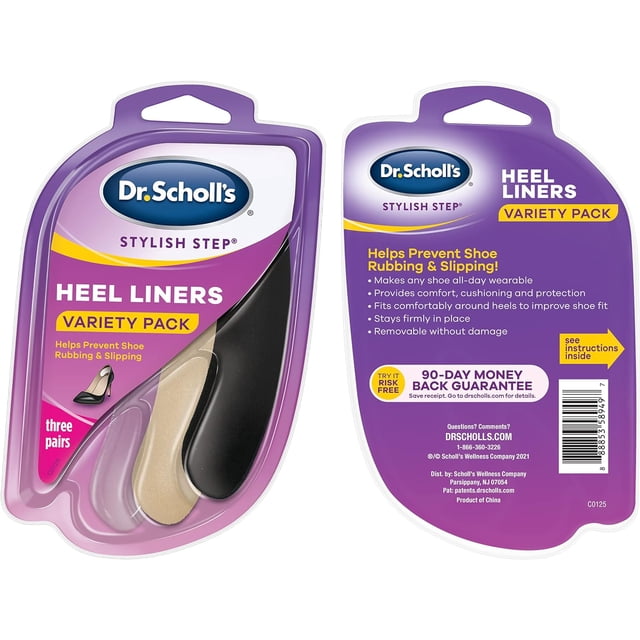 Dr. Scholl's Heel Liners Variety Pack (3 Pair) to Help Prevent Shoe