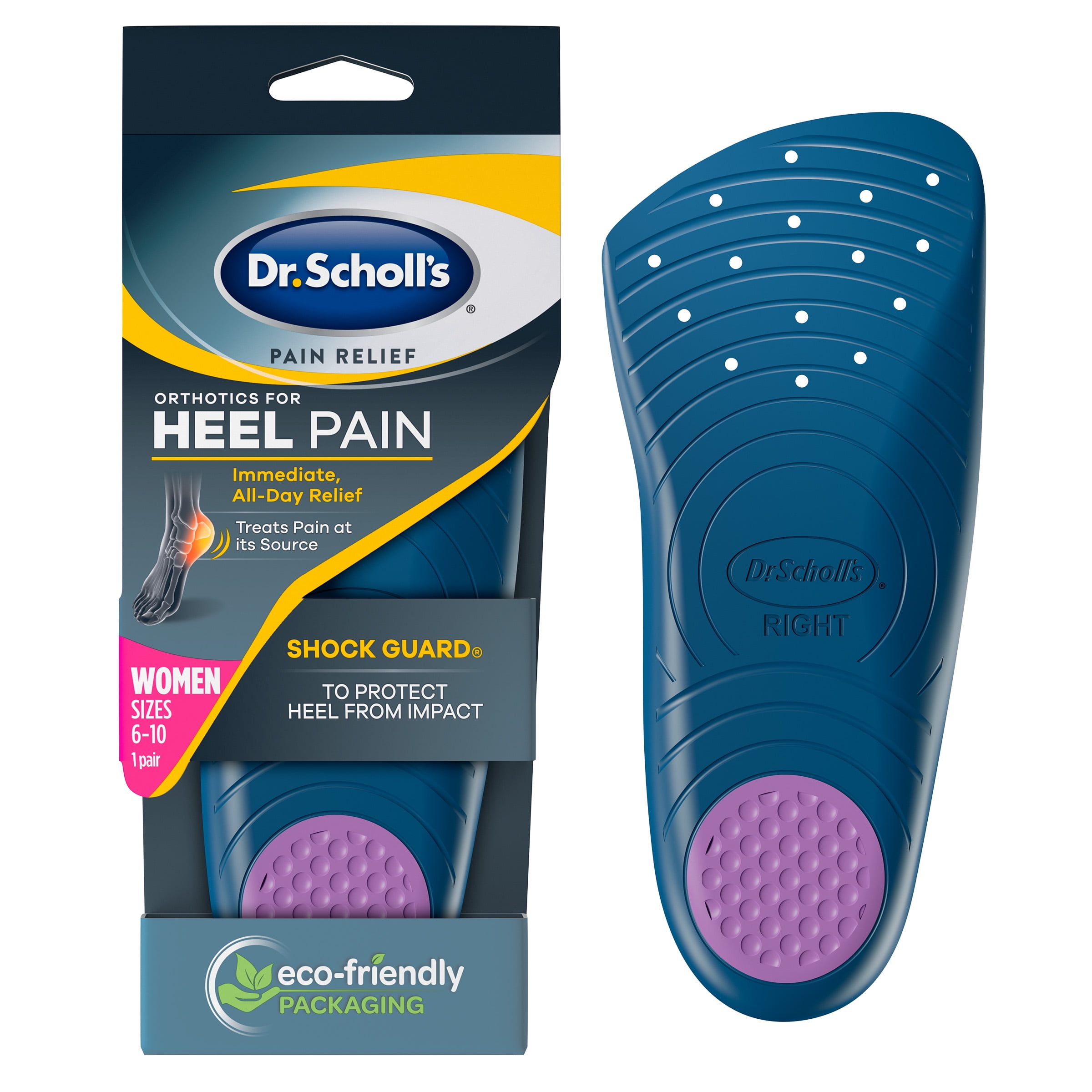 Dr. Scholl’s Heel Pain Relief Orthotic Inserts for Women (5-12) Insoles for  Plantar Fasciitis and Heel Spurs