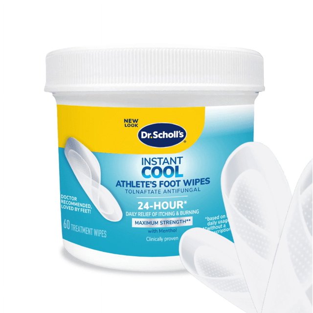 Dr. Scholl’s Instant Cool Athlete’s Foot Treatment Wipes Maximum