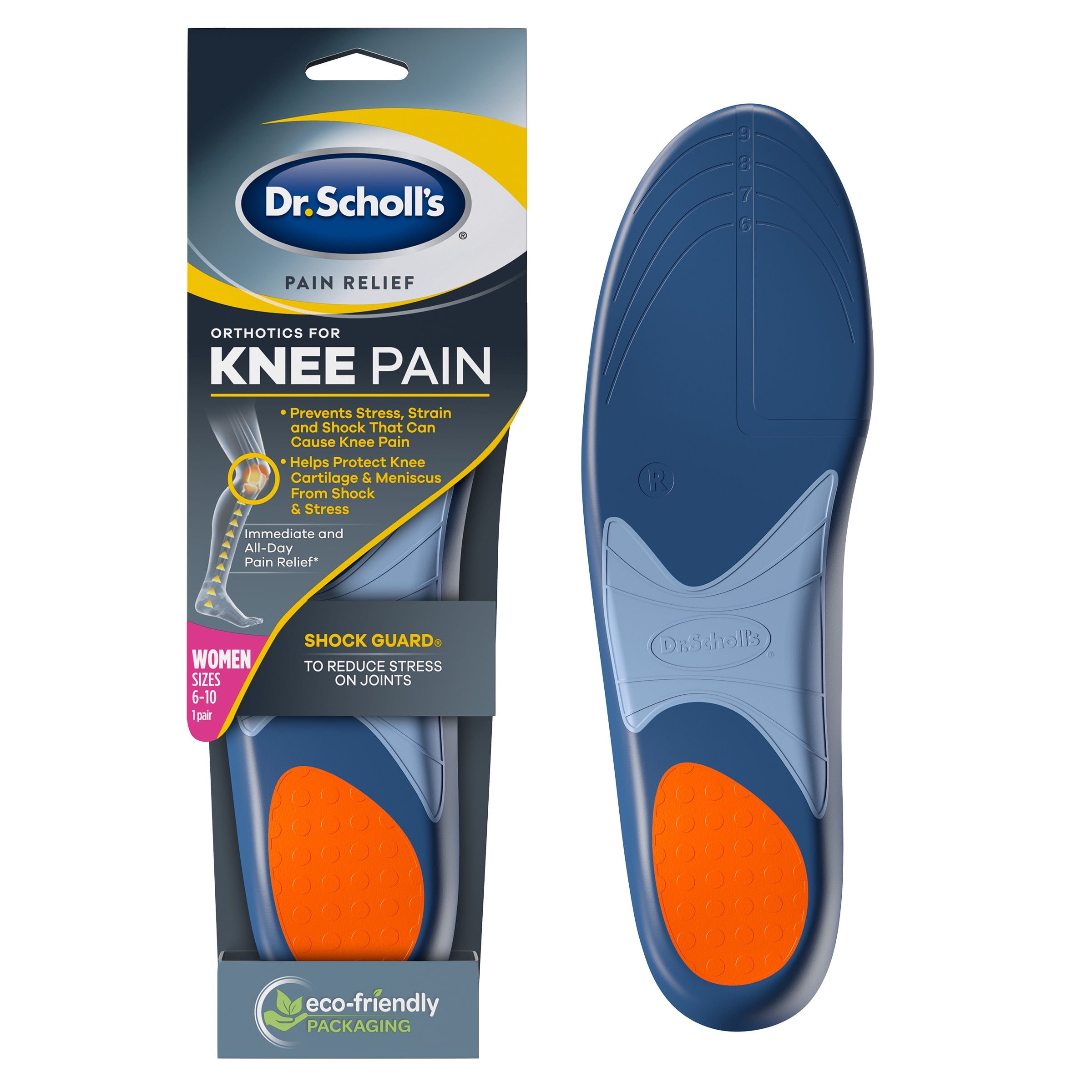 Dr. Scholl's KNEE Pain Relief Orthotics with Foot Arch Support, 1 Pair ...