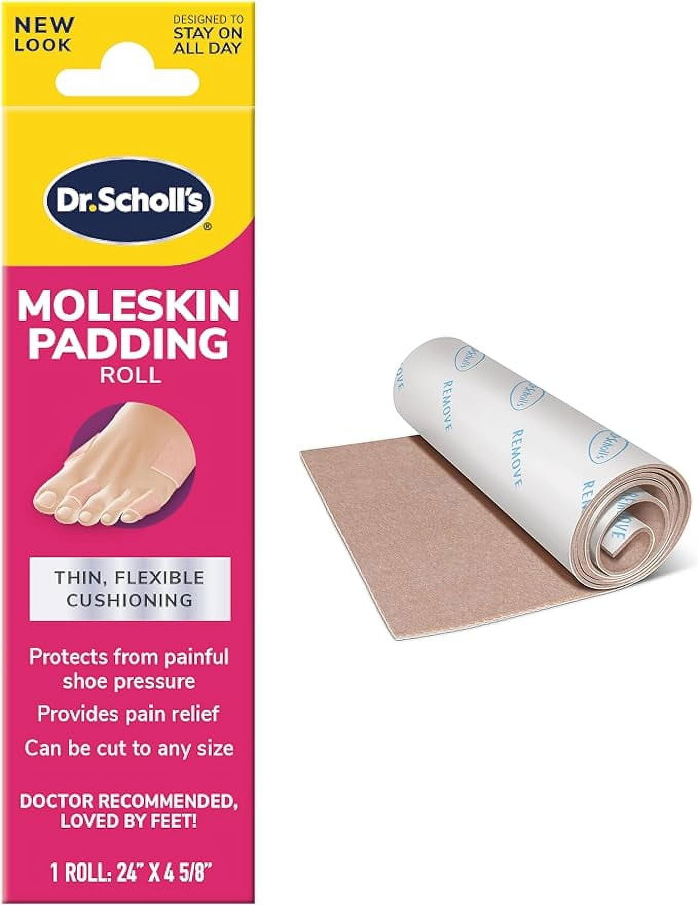 Dr. Scholl's MOLESKIN PADDING ROLL, 1 roll // Thin, Flexible Cushioning