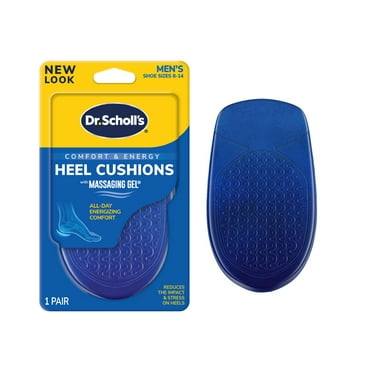 (3 pack) Dr. Scholl's Massaging Gel Advanced Heel Cushions for Men (8-13) Inserts to Relieve Heel Discomfort