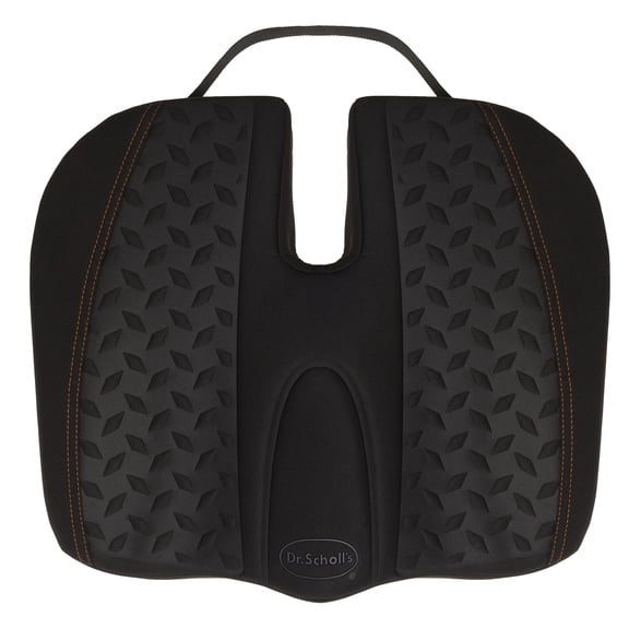 Dr. Scholl's Max Support Copper-Infused Memory Foam Posterior Cushion, Black, Extra-Firm