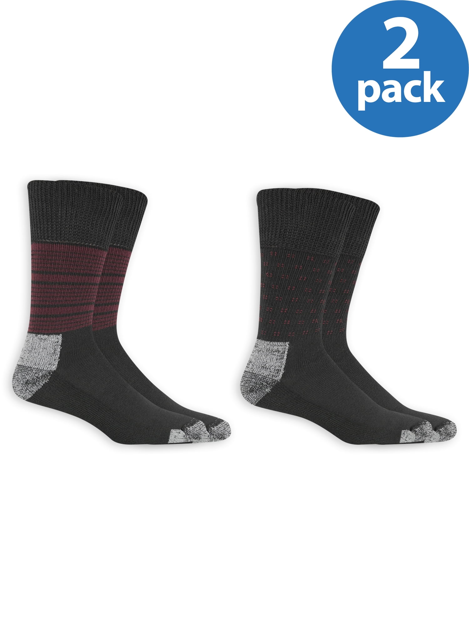 Dr. Scholl's Men's Advanced Relief Assorted Crew 2 Pack