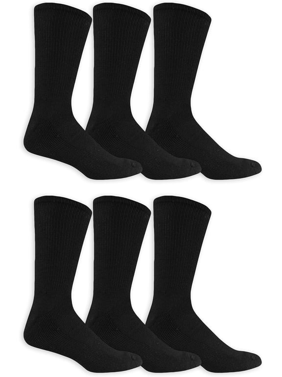 Men's Big and Tall Diabetes Circulatory Crew Socks 6-Pack