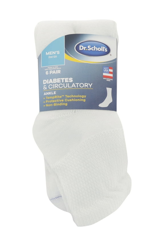 Men's Diabetes & Circulatory Ankle Socks, 6 Pack