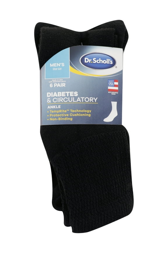 Men's Diabetes & Circulatory Ankle Socks, 6 Pack