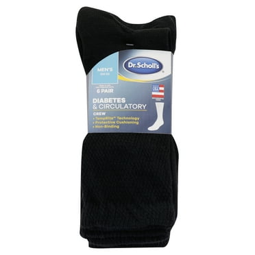 Dr. Scholl's Men's Diabetes & Circulatory Crew Socks, 6 Pack