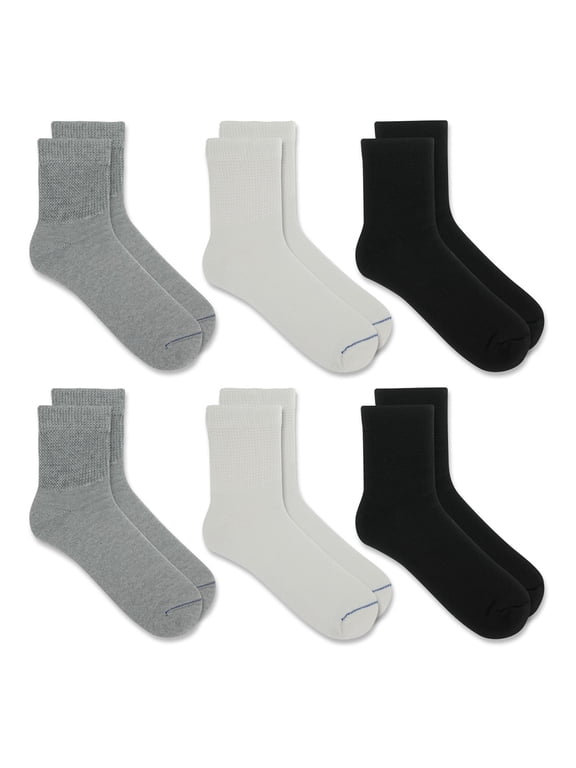 Men's Diabetes and Circulatory Ankle Socks, 6-Pack