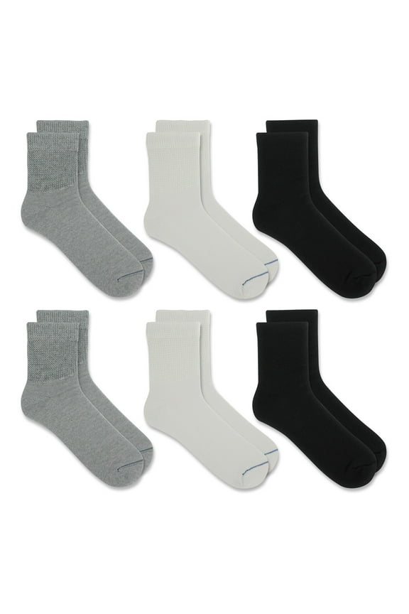 Men's Diabetes and Circulatory Ankle Socks, 6-Pack