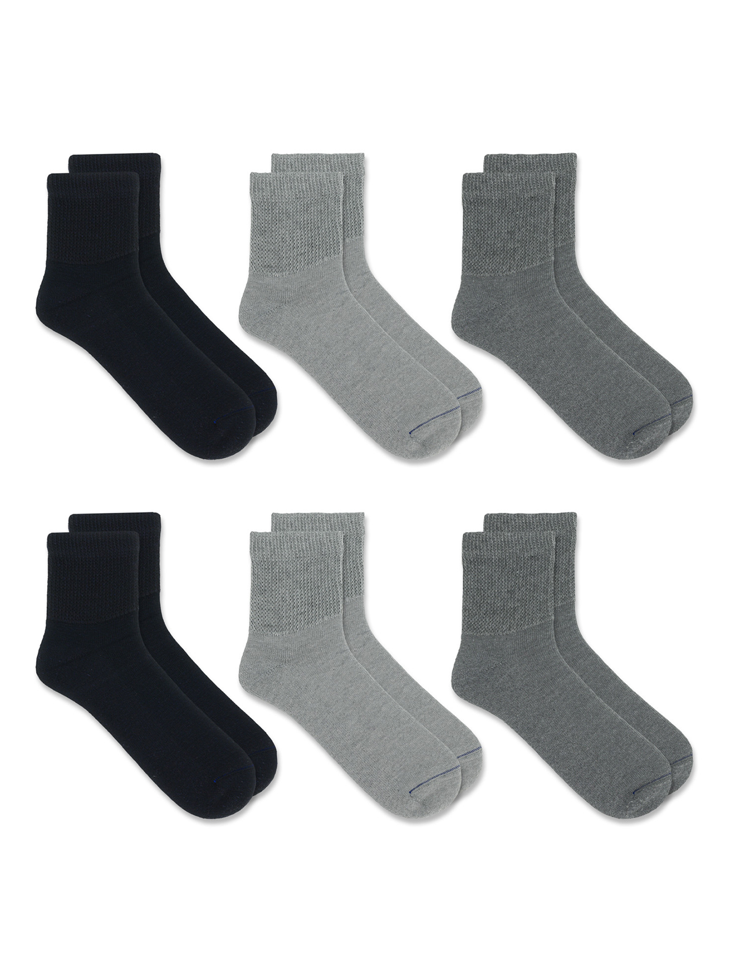 Men's Active Black Ankle Socks, 6pack
