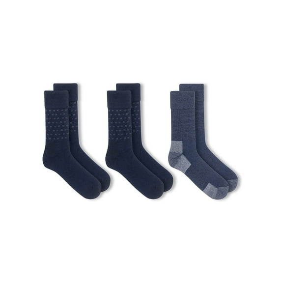 Dr. Scholl's Men's P3 Advanced Relief Dot/Solid Crew Socks