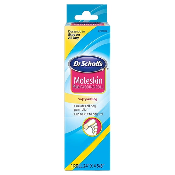 Dr. Scholl's Moleskin Plus 24" x 4 5/8" Padding Roll, 1 Count
