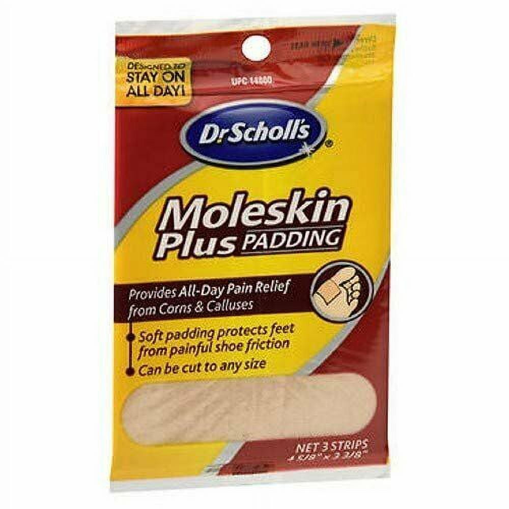 Dr. Scholl's Moleskin Plus Soft Padding All Day Relief Thin Cushions, 3