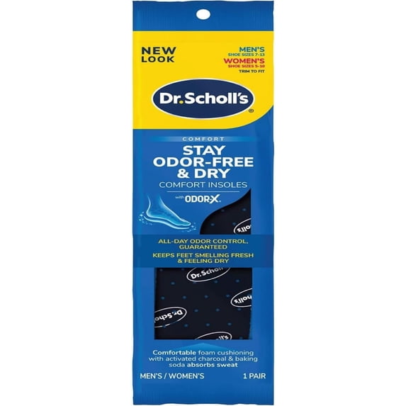 Dr. Scholl's Odor-X, Odor Fighting Insoles, Trim to Fit 1 Pair (Pack of 5)