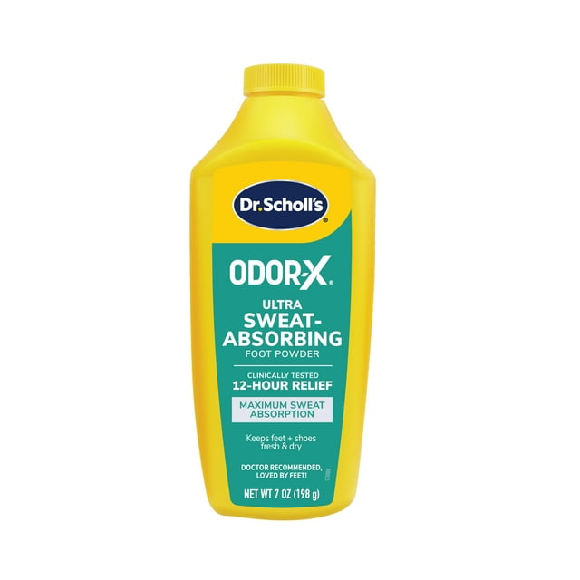 Dr. Scholl’s® Odor-X® Ultra Sweat-Absorbing Foot Powder (7oz) for Maximum Sweat Absorption
