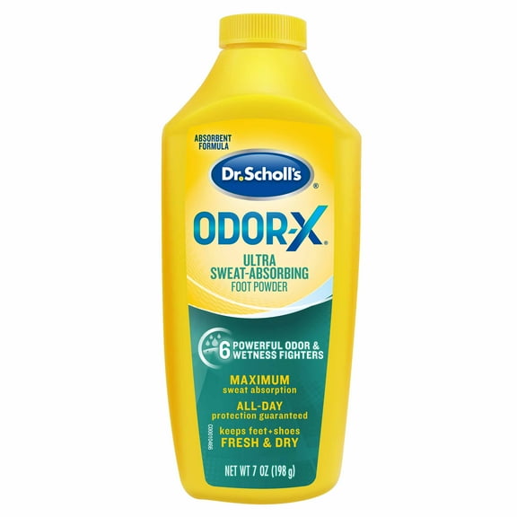 Dr. Scholl's Odor-x Sweat Absorbing Foot Powder, 7 Ounce (Pack of 1)