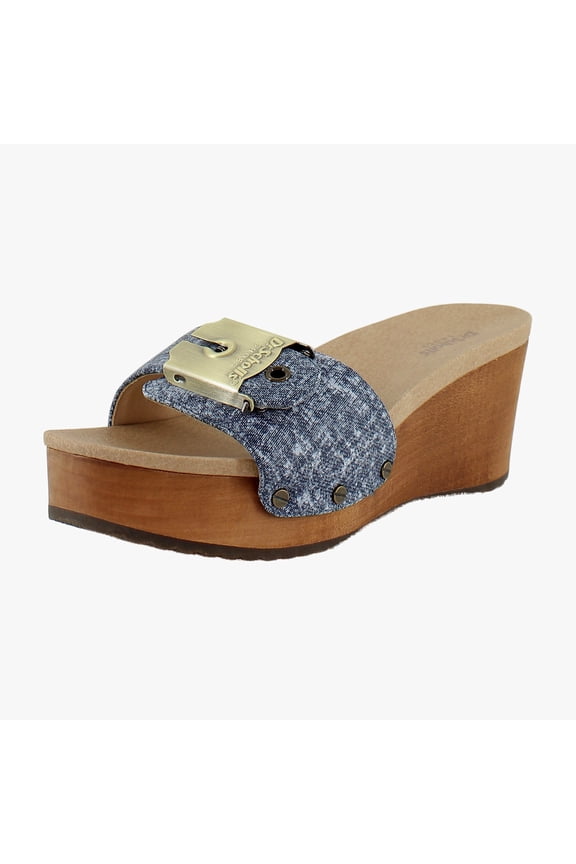 Original Life Women's Clogs & Mules Dark Blue Denim Leather