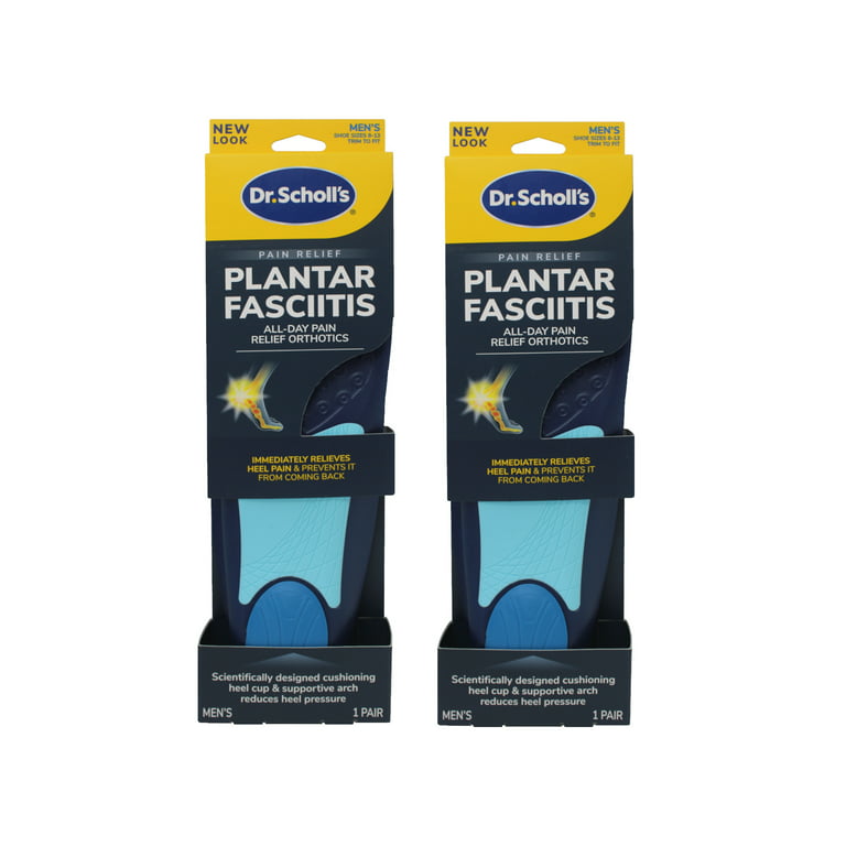 Dr. Scholl's Pain Relief Orthotics for Plantar Fasciitis for Men, Size 8-13  1 ea (Pack of 2)