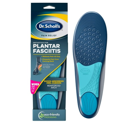 Dr. Scholl's Pain Relief Orthotics for Plantar Fasciitis for Women Size 6-10 1 ea (Pack of 6)