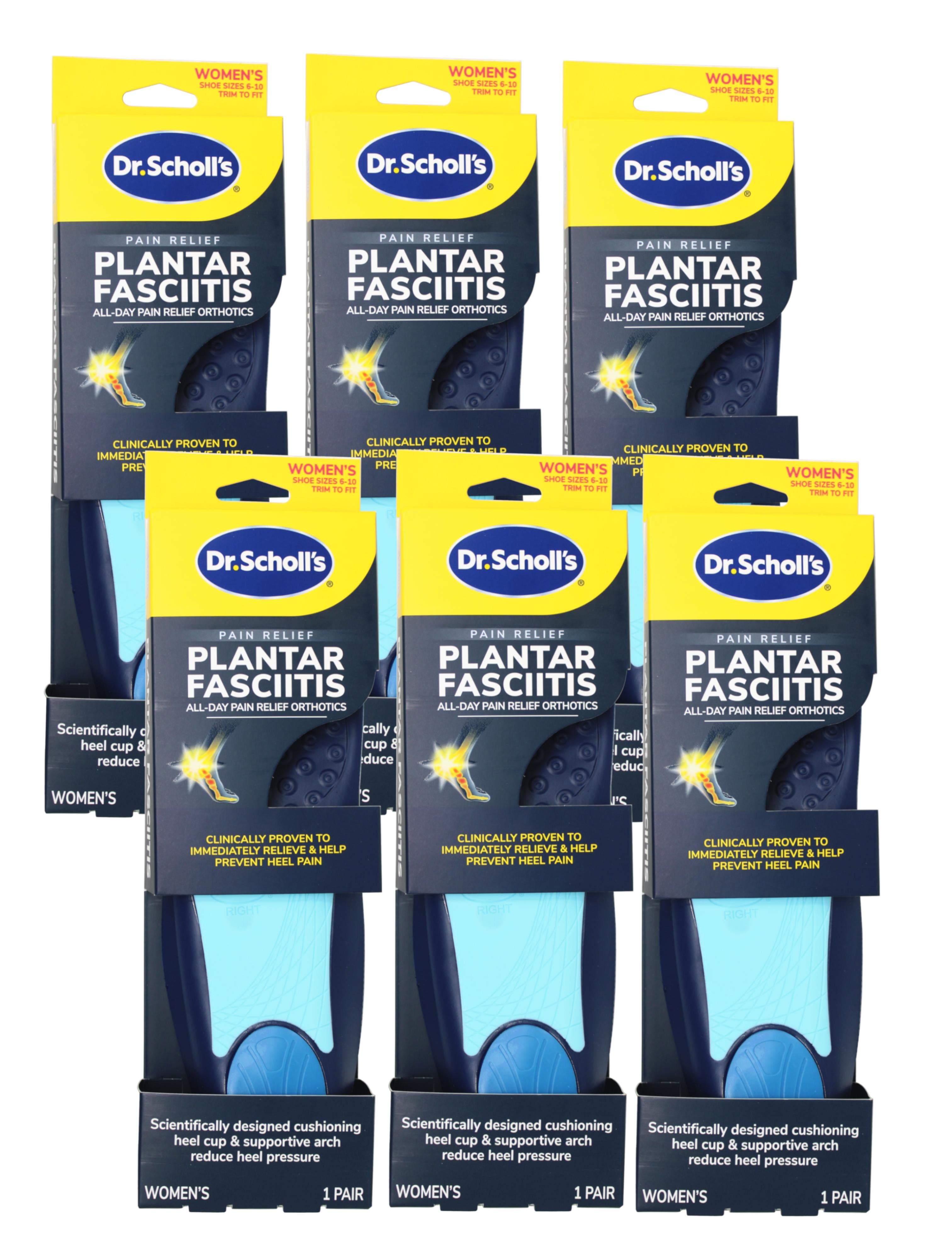Dr. Scholl's Pain Relief Orthotics for Plantar Fasciitis for Women Size 6-10 1 ea (Pack of 6)