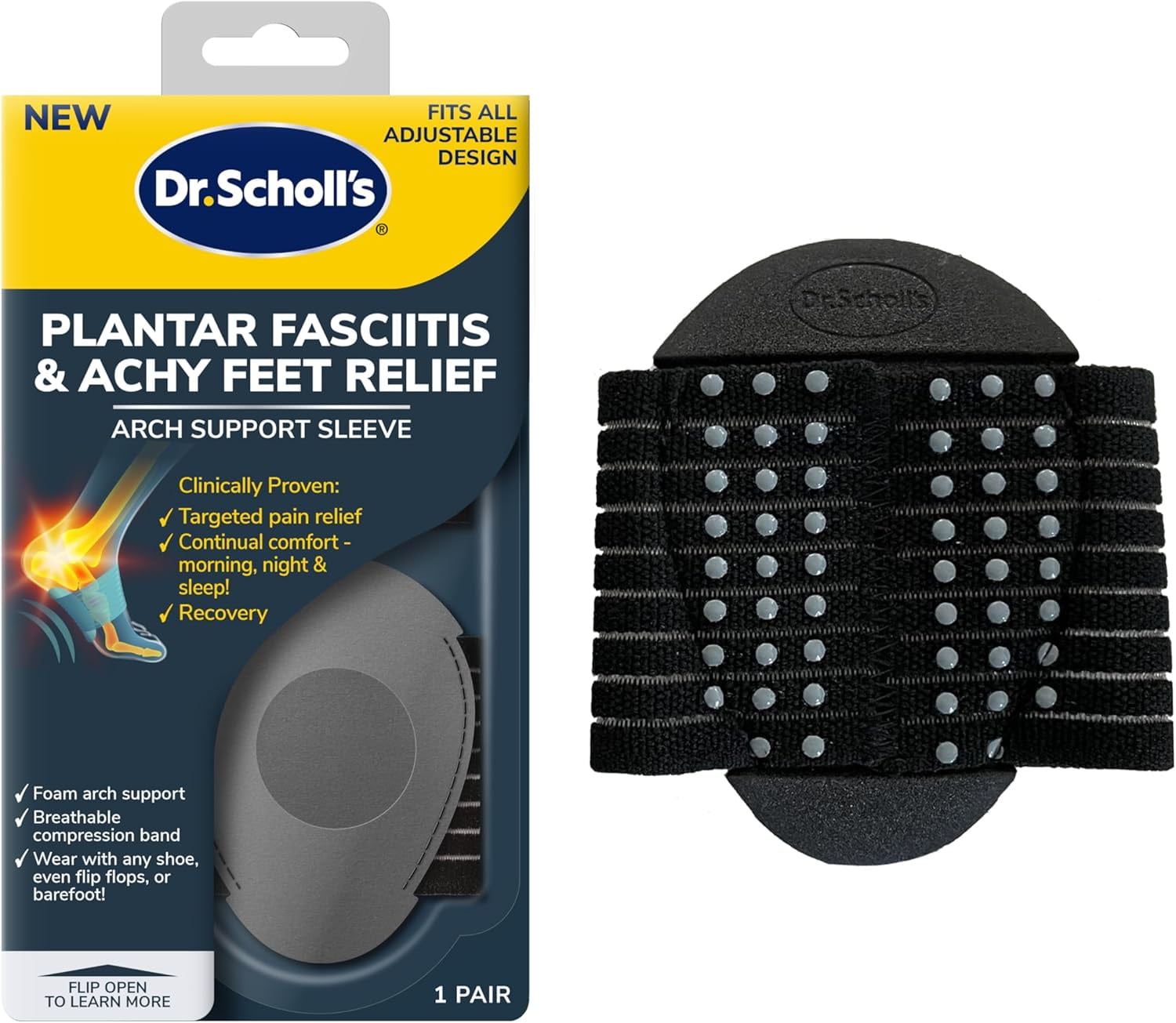 Dr Scholl's Plantar Fasciitis and Achy Feet Relief Arch Support Sleeve ...