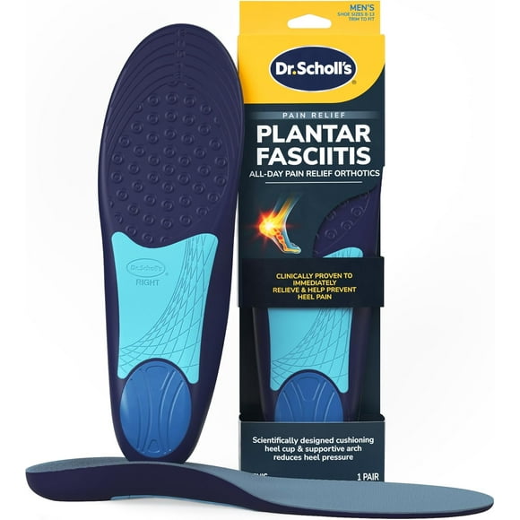 Dr. Scholls Plantar Fasciitis Pain Relief Insoles with Arch Support, Men Shoe Sizes 8-13, 1 Pair