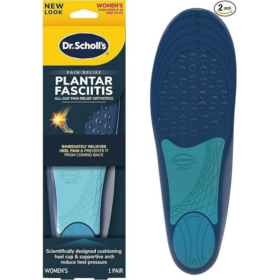 Dr. Scholl’s Plantar Fasciitis Pain Relief Orthotic Insoles, Immediately Relieves Pain: Heel, Spurs, Arch Support, Distributes Foot Pressure, Trim to Fit Shoe Inserts: Women's Size 6-10, 1 Pair