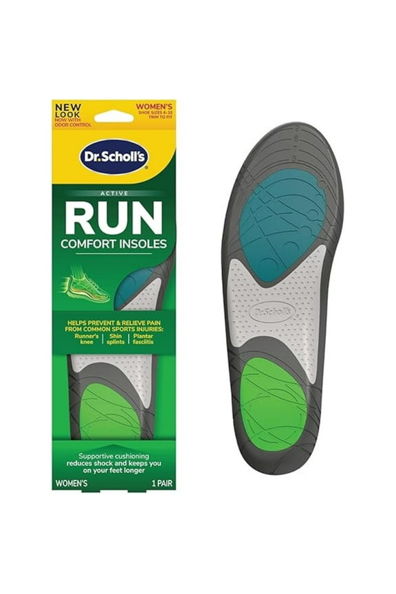 Run Active Comfort Foam Insoles, Women Shoe Sizes 5.5-10, 1 Pair, Trim to Fit