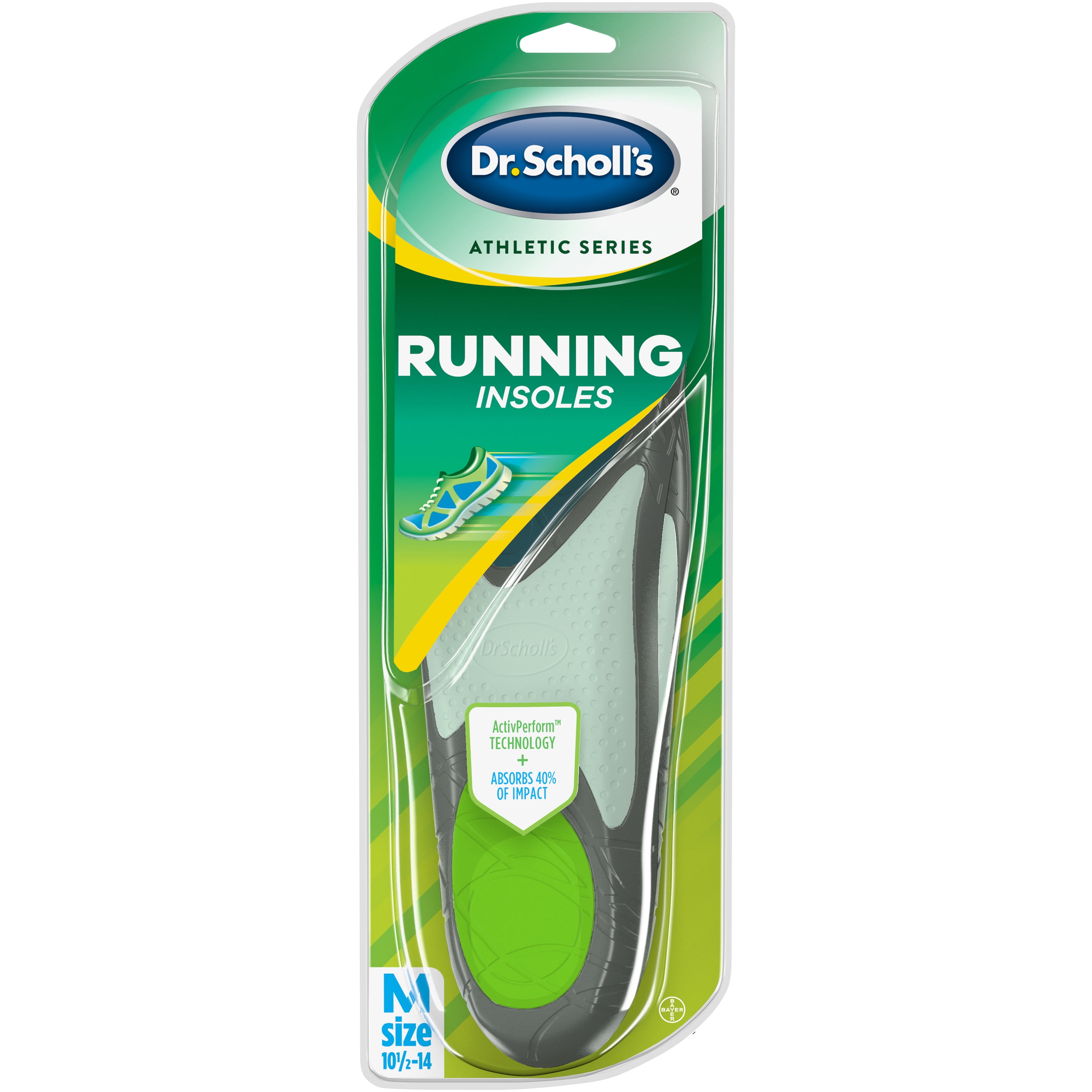 Dr. Scholl s Running Insoles Reduce Shock and Prevent Common Injuries Runner s Knee Plantar Fasciitis and Shin Splints Men s 7.5 14 Women s