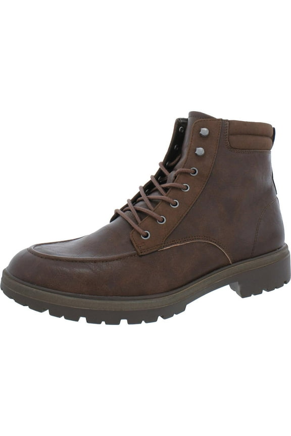 Shoes Mens Grayton Faux Leather Ankle Combat & Lace-up Boots