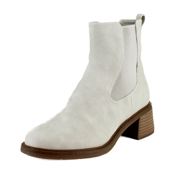 Dr. Scholl's Womens Redux Mid Calf Block Heel Boot Off White Smooth 11M