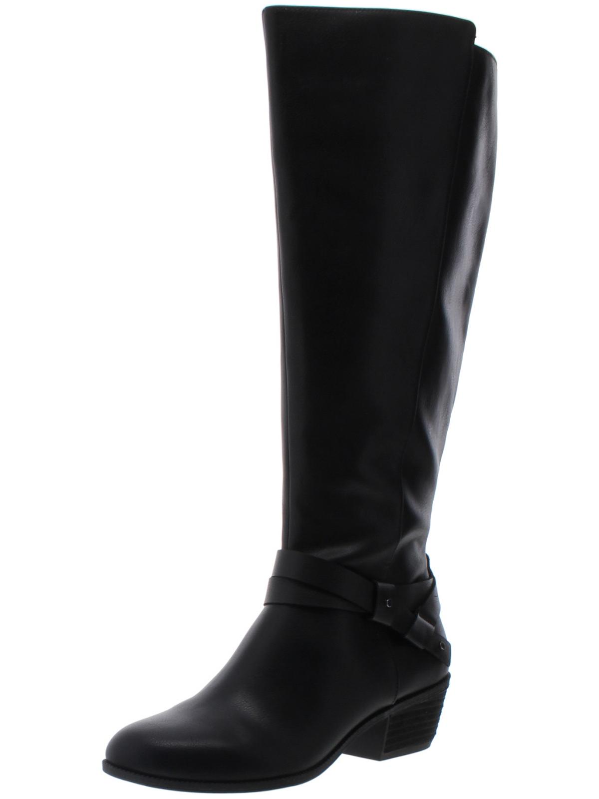 Dr. Scholl's Shoes Womens Baker Wide Calf Faux Leather Riding Boots