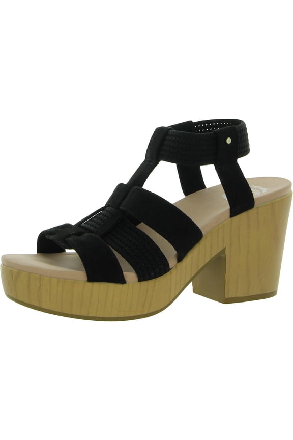 Shoes Womens Blossom Faux Suede Ankle Strap Platform Sandals